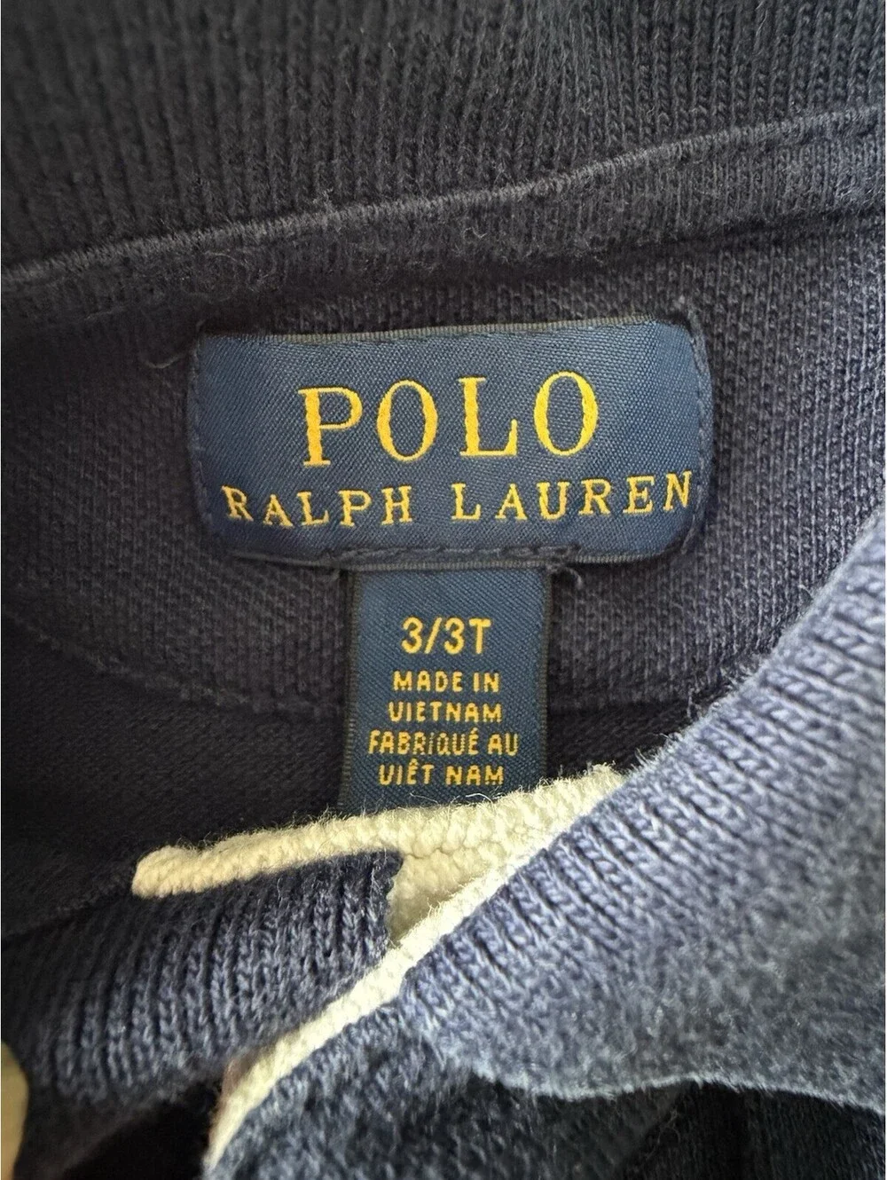 Polo Ralph Lauren Toddler Boys 3T Big Pony Sash Polo Shirt Navy Blue/White EUC